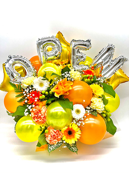 文字バルーンアレンジ(シルバー)