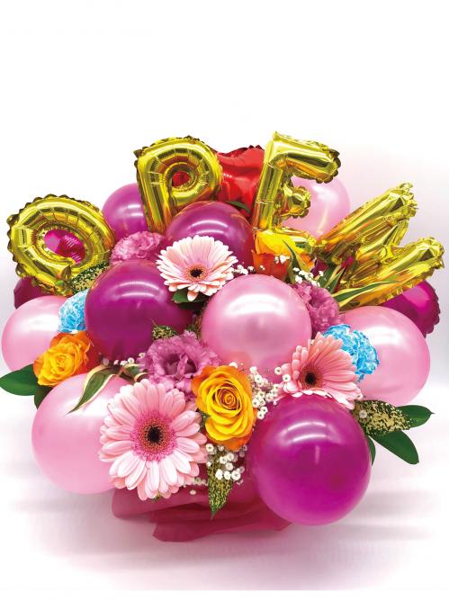 文字バルーンアレンジ(ゴールド)